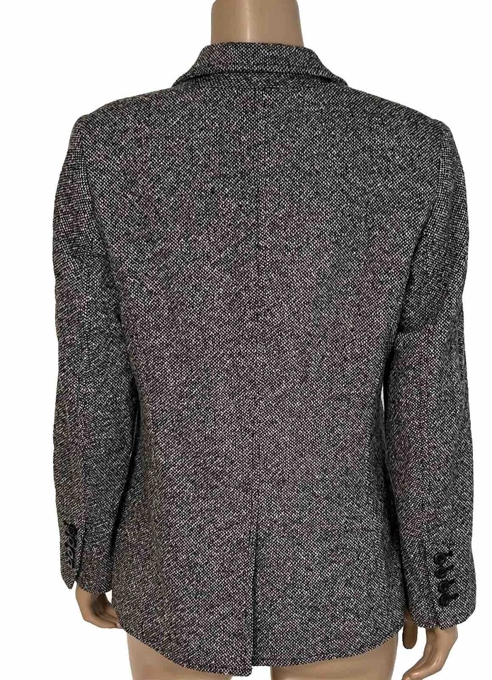 LL Bean Wool Cashmere Women’s Black White Blazer Size 10 Petite - Image 4 of 4