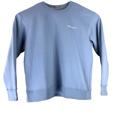 優里　YUURI Champion Crewneck Sweatshirt Champion Size XL Crewneck Sweatshirt Light Blue Long Sleeve
