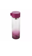 Image of Joe Wicks 350ml Double Wall Crystal Glass Water Bottle New Pink In Box