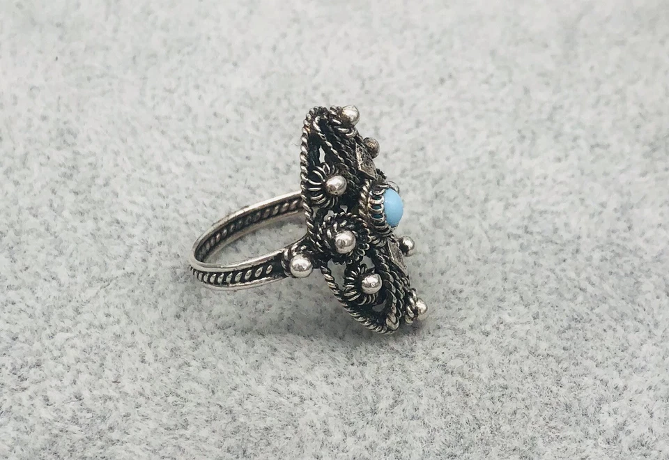 Silberring mit Türkis, Gr. 51, Damen, Top Zustand - Bild 2 von 2