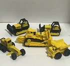Vtg 90s Tonka Bull Dozer Roller Dump Truck Diecast Plastic Construction Yellow