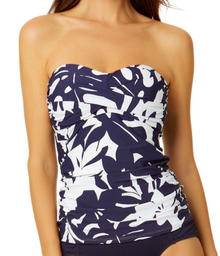 Womens Anne Cole Floral Twist Front Bandeau Tankini Swim Top - Boscov's - View #3