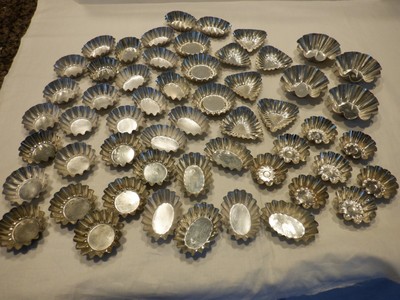 Assorted (55) Aluminum Mini Fluted Pie, Tart, Candy, Quiche Molds