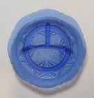 Vintage Hazel Atlas Royal Lace Cobalt Blue Depression Glass Divided Grill Plate