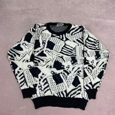 Vintage Knitted Jumper Abstract Patterned Knit Sweater Women's M 12-14 