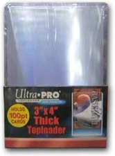 3X4  SUPER THICK 100Pt CARD TOPLOADERS - 5 PACKS of 25
