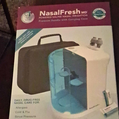 NasalFresh MD Powered Sinus Irrigation System 300mL Rechargeable w/ Case