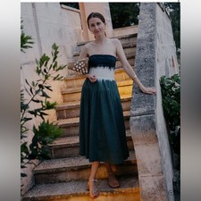 J. Crew Strapless drop-waist dress in dip-dye 0