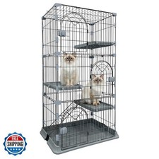 JaxSteam Cat Cage 3-Tier Indoor Cat Enclosure with Widen Bottom Buckle and Re