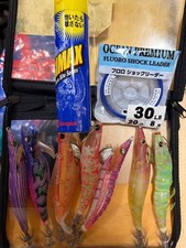 FishLeague EGI set of 6 with fluorocarbon shock leader