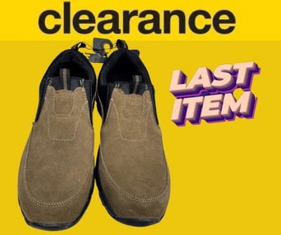 George Rugged Moc Brown Suede Slip On Shoes Men s 8 Memory Foam NWT