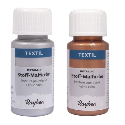 (99,80 EUR/l) Rayher Stoffmalfarbe Metallic + Glitter 50 ml - 9 Farben