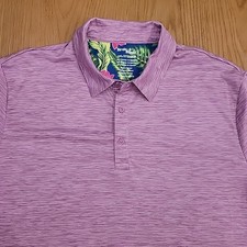Birdie Bound Performance Golf Polo Shirt Men's Size 3XL Purple Geometric Print