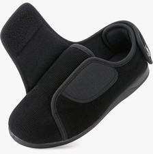 HomeTop Mens Corduroy Memory Foam Adjustable Indoor House Shoes Slippers Size 14