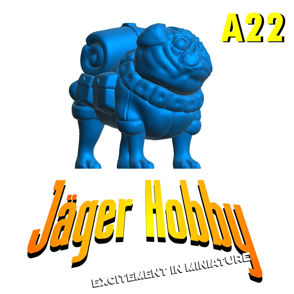 Scale Model Expedition Pug with Backpack Bedroll, A22 - Image 2 of 4