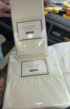 Pottery barn Classic Sheet Set Full-400 Thread Count Cream Plus 2 Extra Pill