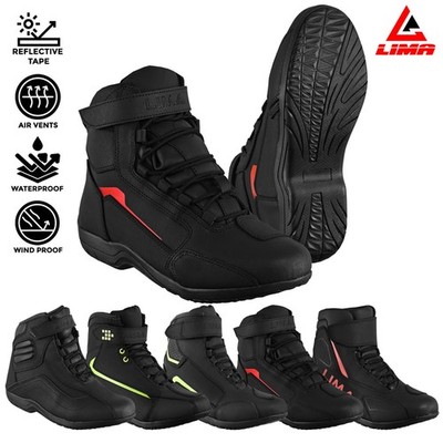 Herren Motorrad Stiefel Kurz Knöchel Reiten Gepanzert Wasserdicht Leder Schuhe CE-L2
