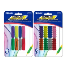 BAZIC Assorted Color & Shape Foam Pencil / Pen Grip (8/Pack), pack of 24