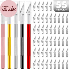 55 PCS Exacto Knife Set, 5 Piece Craft Knife and 50 Additional SK5 Blades, Hobby