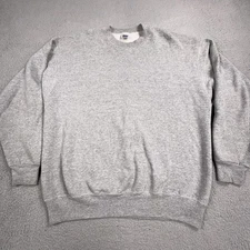 BVD Premium Sweatshirt Mens 2XL Heather Gray Crewneck Fleece Made USA Blank