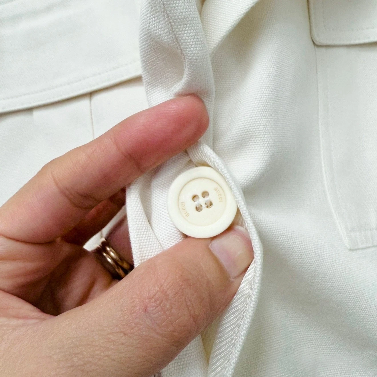 Giacca biker Gucci vintage bianca donna taglia 44