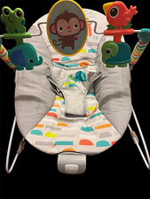 Bright Starts Playful Paradise Vibrating Baby Bouncer Seat w/ Toy Bar