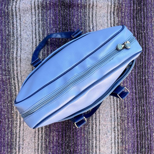 Vintage Roxy Travel Bag Luggage Blue Hawaiian PVC Surf - Picture 6 of 15