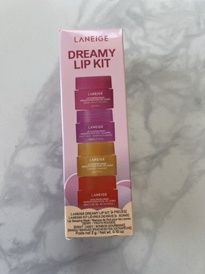 LANEIGE - DREAMY LIP KIT - SLEEPING MASK 4 PC BERRY SWEET CANDY MANGO PEACH TEA