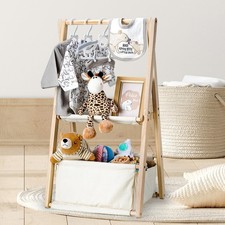Wooden Baby Shower Crate Closet, Double-Layered Baby Basket for Nursery, Baby...