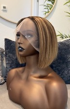 Human Hair T-part Lace Short Highlighted Bob