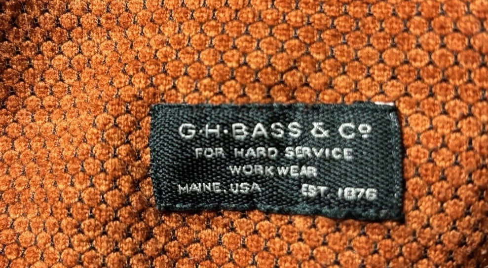 GH Bass & Co For Hard Service Fleece Pullover Orange Gray Snap Jacket Mens L - product detail image 6