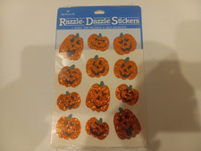 Vtg Hallmark Halloween Razzle Dazzle Glitter Sticker Sheet in Orig Sealed Pack