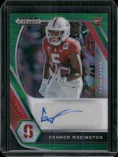 2021 Prizm Draft Picks Collegiate Connor Wedington Draft Picks Autographs Green