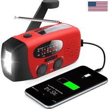 All-in-One Emergency Weather Radio with Flashlight, USB Charger  Solar Power