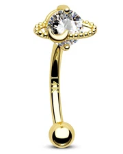 14K Yellow Gold 16g Rook Earrings Women's - 8mm Cute Piercing Jewelry