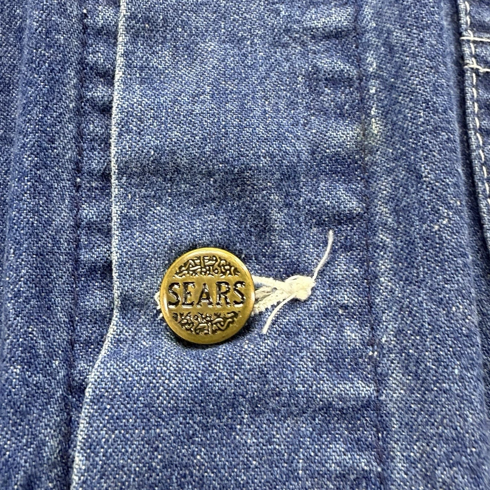 Chaqueta de trabajo vintage años 70 Sears ropa exterior de mezclilla tareas de granero talla grande Foto 3 de 4