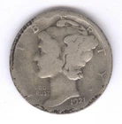 1921 Mercury Dime + KEY DATE + SILVER + Circulated + No Reserve!