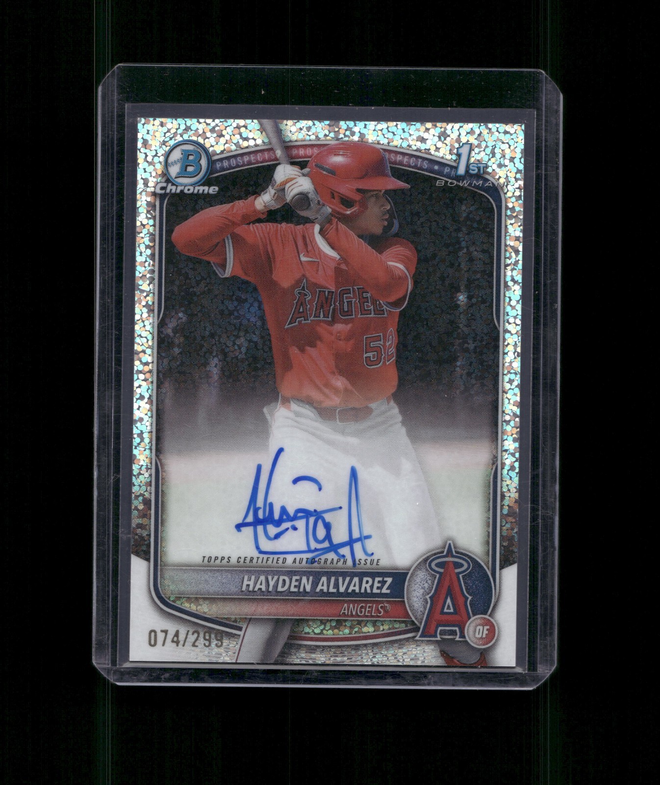 2025 Bowman Chrome Hayden Alvarez #CPA-HA 1st Speckle Refractor Auto /299 Angels