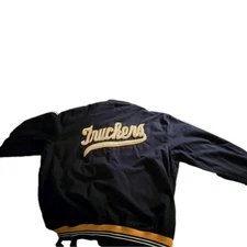 Stall & Dean Truckers Varsity Jacket  Mens SZ 4XL matching fitted cap 7 7/8