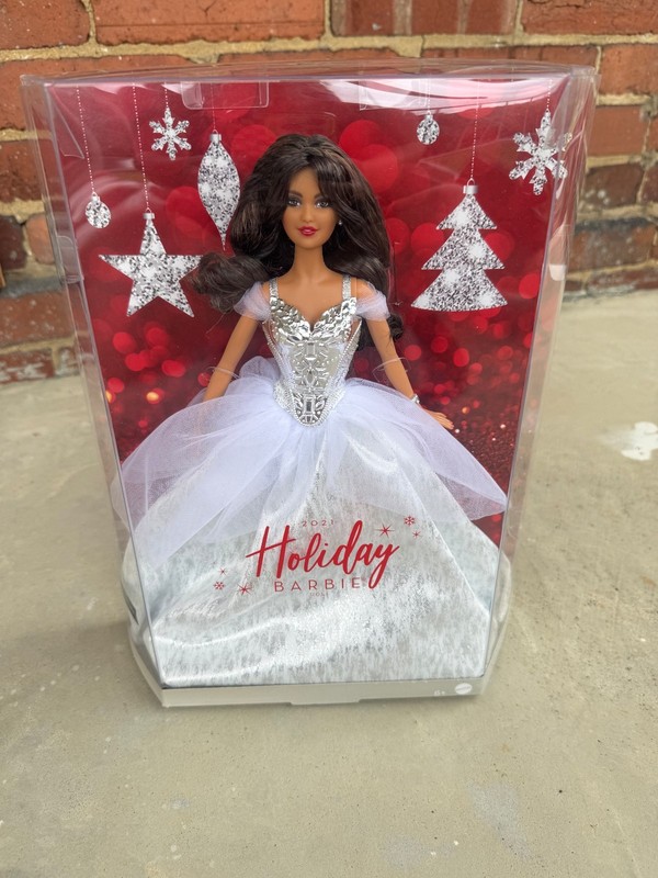 Barbie Holiday Doll 2021 Kira Signature Special Edition Brown Hair Silver Dress
