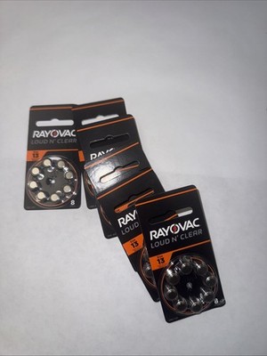 6 packs of 8 Rayovac LOUD N' CLEAR Hearing Aid Batteries Size 13 Aug 2026 Exo