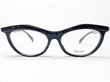 NEW Prada VPR22P 1AB-1O1 Women's Eyeglasses Frames Black Cats Eye Designer 54/16