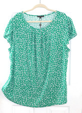 Adrinna Papell Green Floral Blouse Top Plus 2X 18W 20W $59