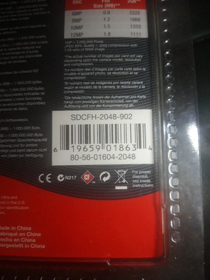 SanDisk Ultra II 2GB CF Card SDCFH-2048-902 NewOld Stk Sealed."$799 in 2004 - Image 2 of 2