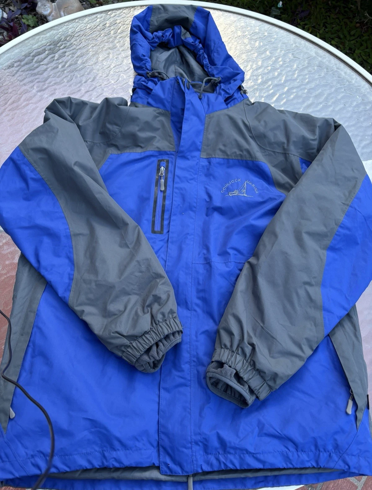 Landway Outerwear Full zip XL Men Jacket hooded waterproof, zip out liner