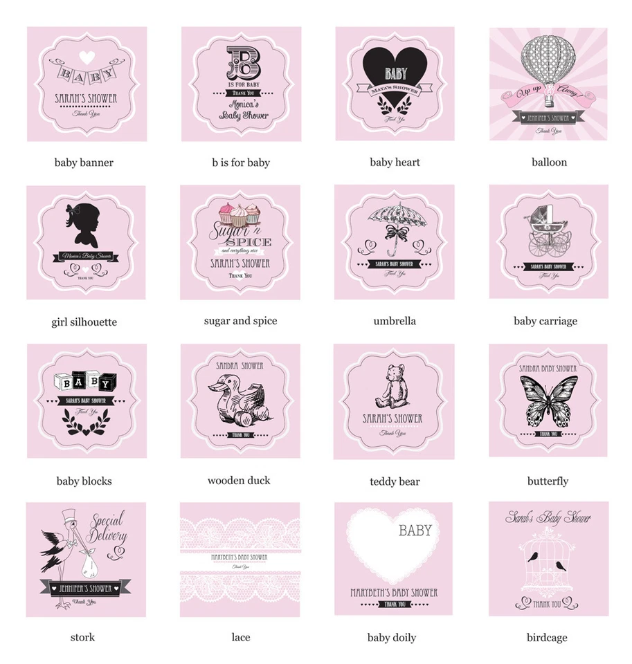 Vela quadrada vintage rosa ou azul personalizada lata chá de bebê favor 30-60-96 - Imagem 4 de 4