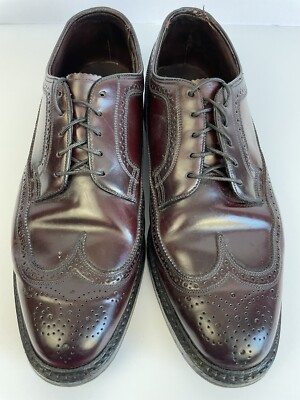 Florsheim Shell Cordovan Burgundy Wing Tip Mens Shoes Size 11 EEE