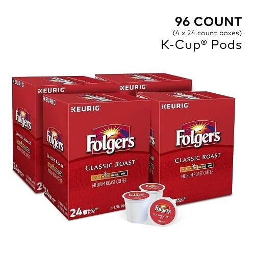 Folgers Classic Roast Coffee, Medium Roast Coffee K-Cup Pods, 96 Count - Image 2 of 4