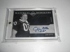 JIM OTTO 2011 PANINI MATERIAL MONIKERS GAME USED JERSEY AUTO 26/50 SIGNED CARD