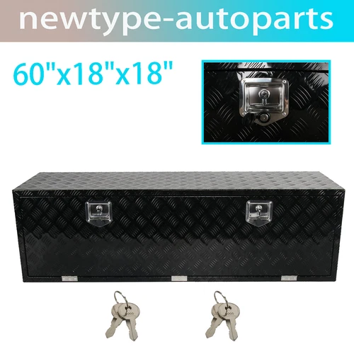 60"X18"X18" Black Aluminium Pickup Truck Trunk Bed Tool Box Storage+Lock+ key